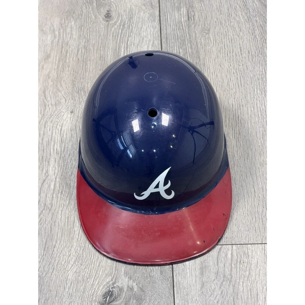 Vintage Atlanta Braves Adult Baseball Batting Helmet Blue Red Adjustable USA